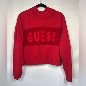 Guess cropped hooded sweatshirt Tulip Red Large